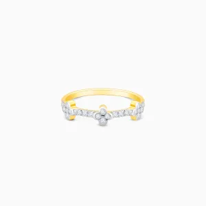 Gold Ornate Floral Diamond Ring