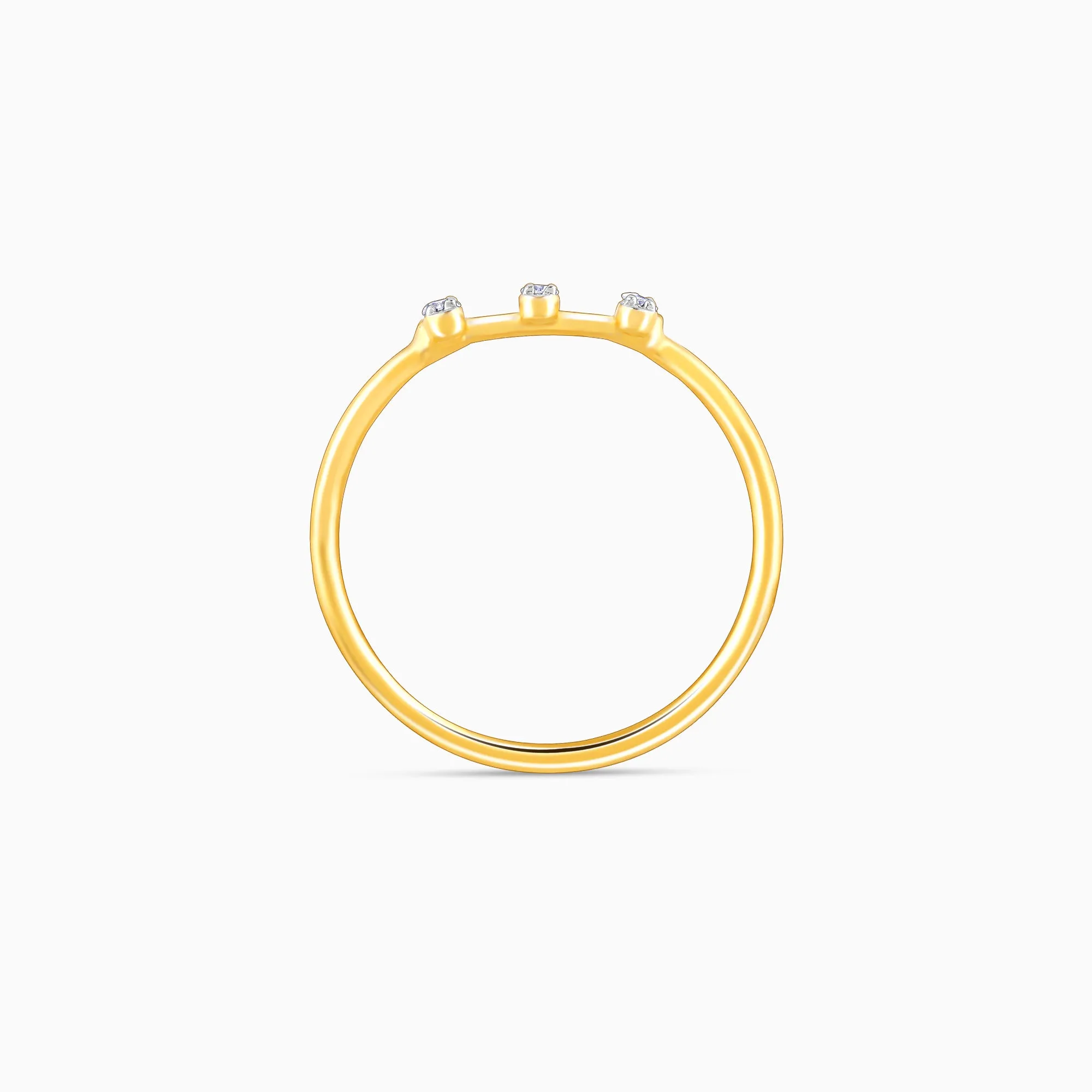 Gold Tribar Diamond Ring