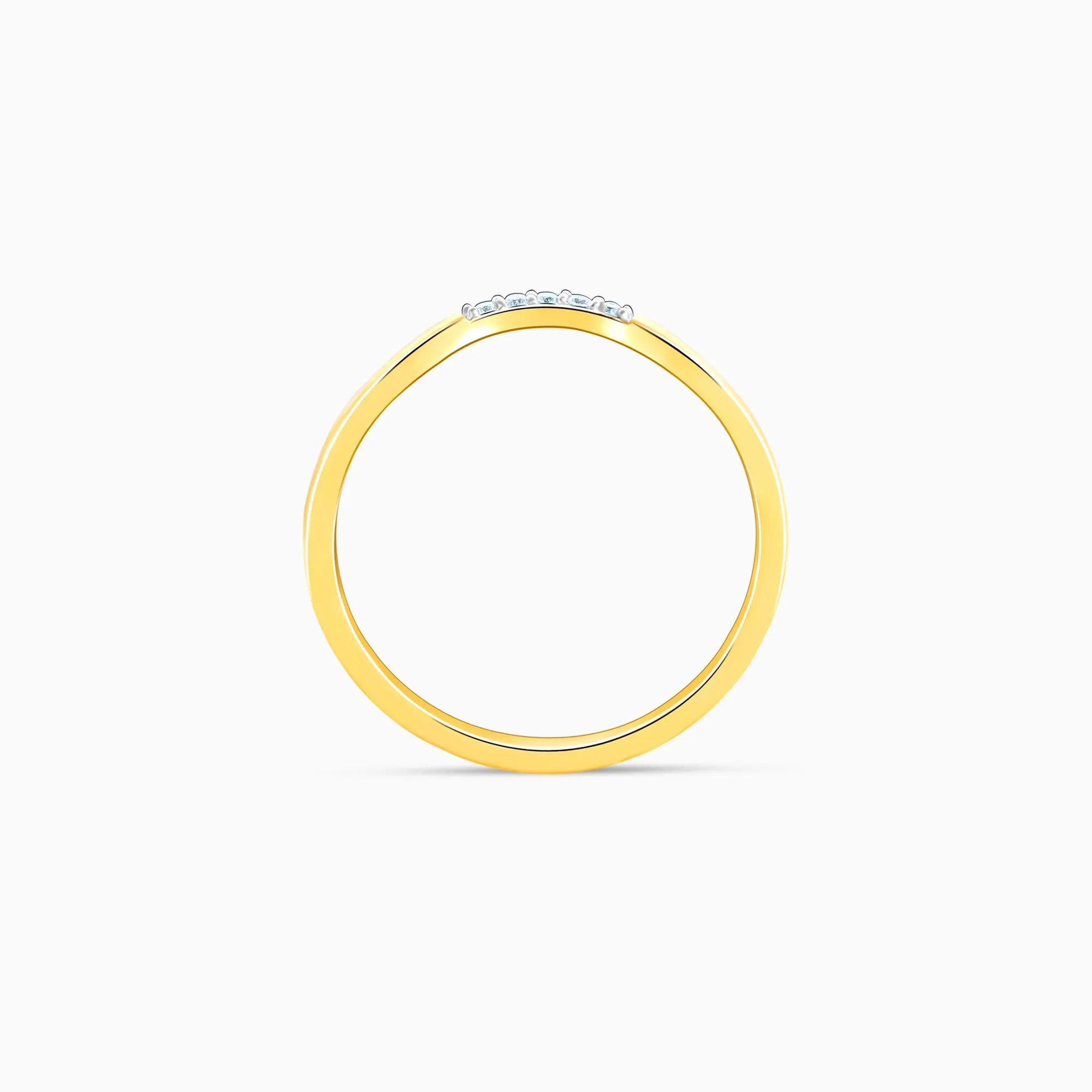 Gold Wave and Shine Diamond Ring