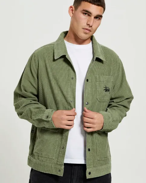 Grafiti Cord Snap Jacket Flight Green