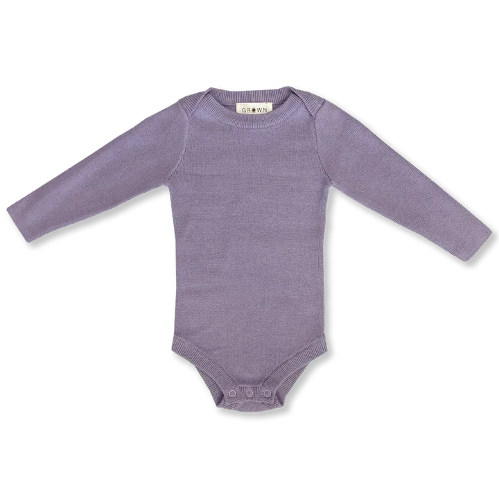 Grown - Organic Ribbed Essential Bodysuit - Iris