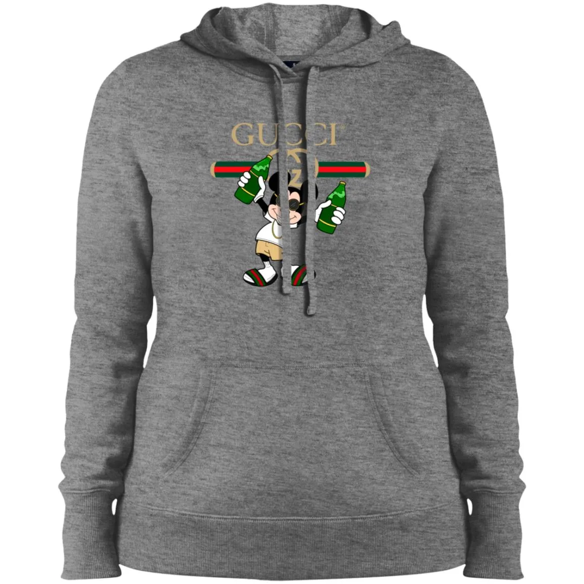 Gucci Mickey Mouse Drink Beer T-shirt Women Hooded Sweatshirt