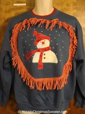 Happy Snowman in the Snow Tacky Christmas Sweatshirt
