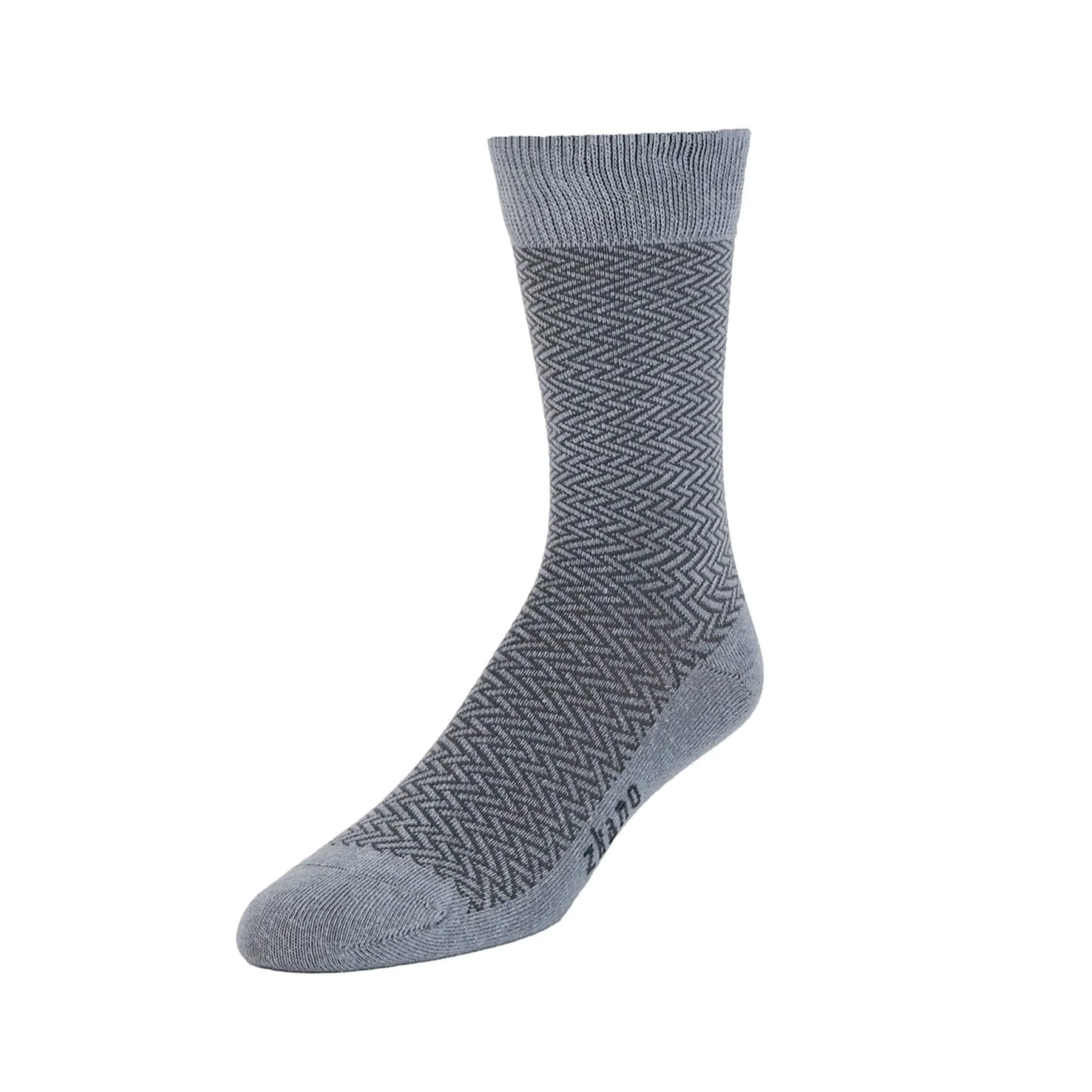 Herringbone- Textured Organic Cotton Crew Socks - Slate