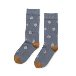 Keep Smiling - Organic Cotton Crew Socks - Denim