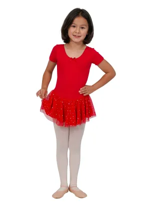 Kids Danznmotion Short Sleeve Dress With Hologram Skirt