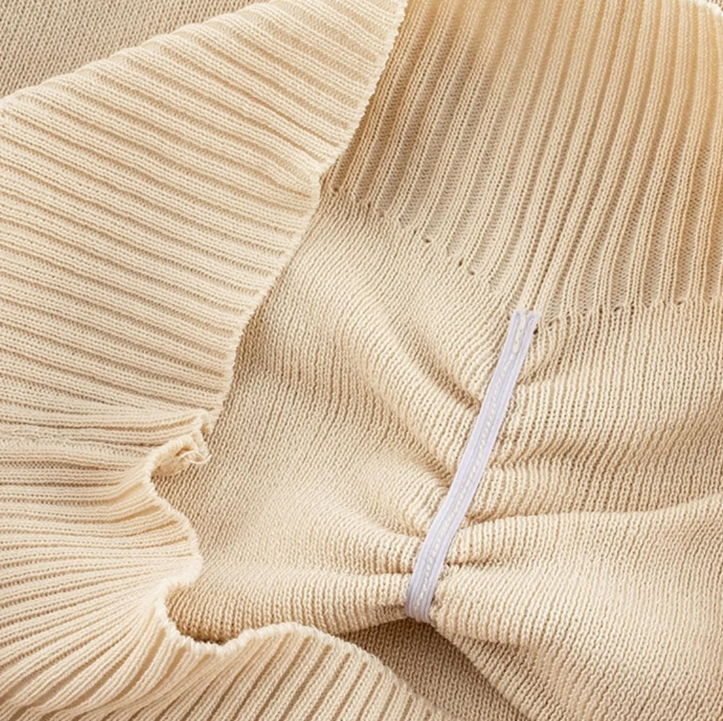 [Korean Style] Gisei Puff Sleeve Knit Top