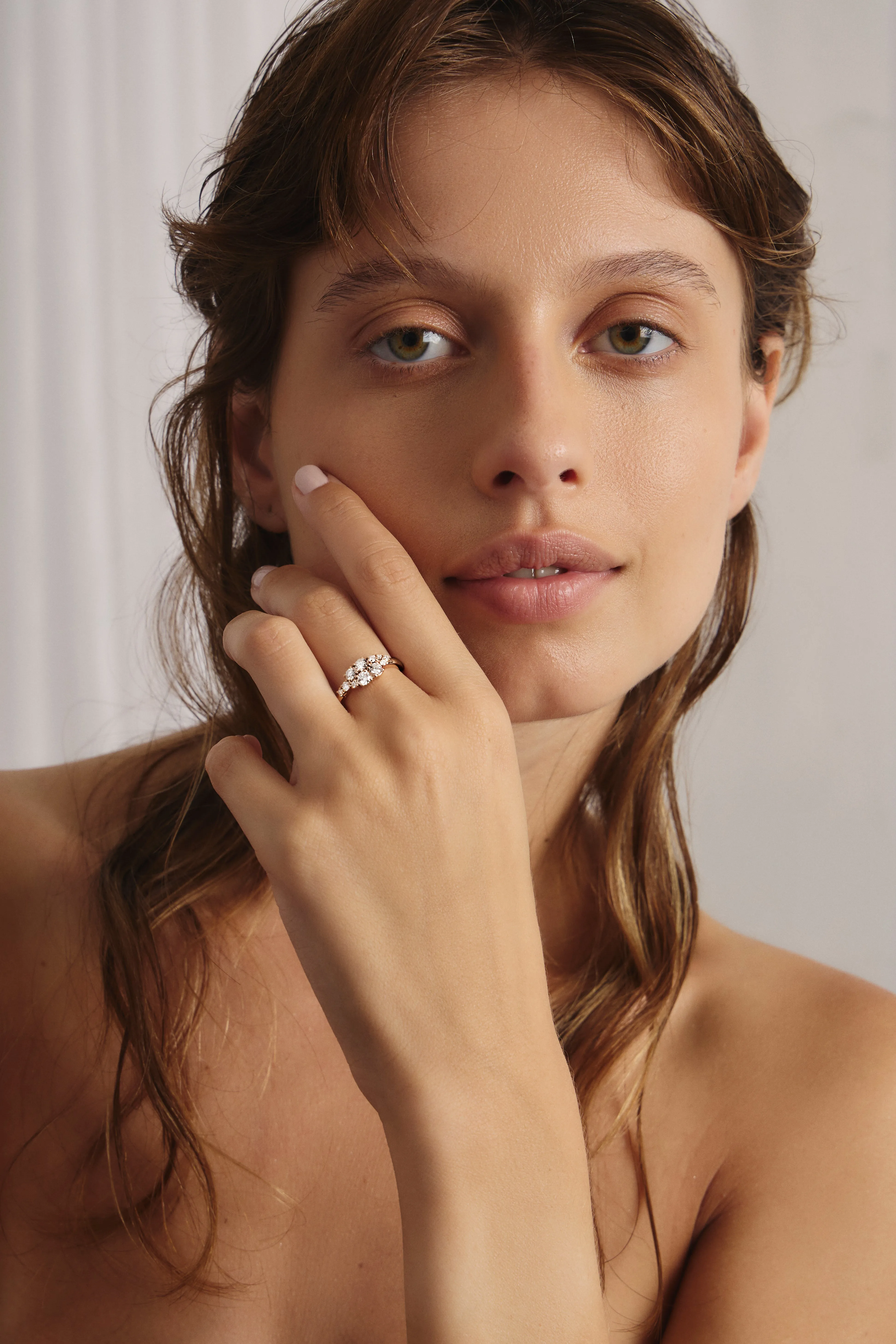 Lab Grown Round Diamond Cluster Ring