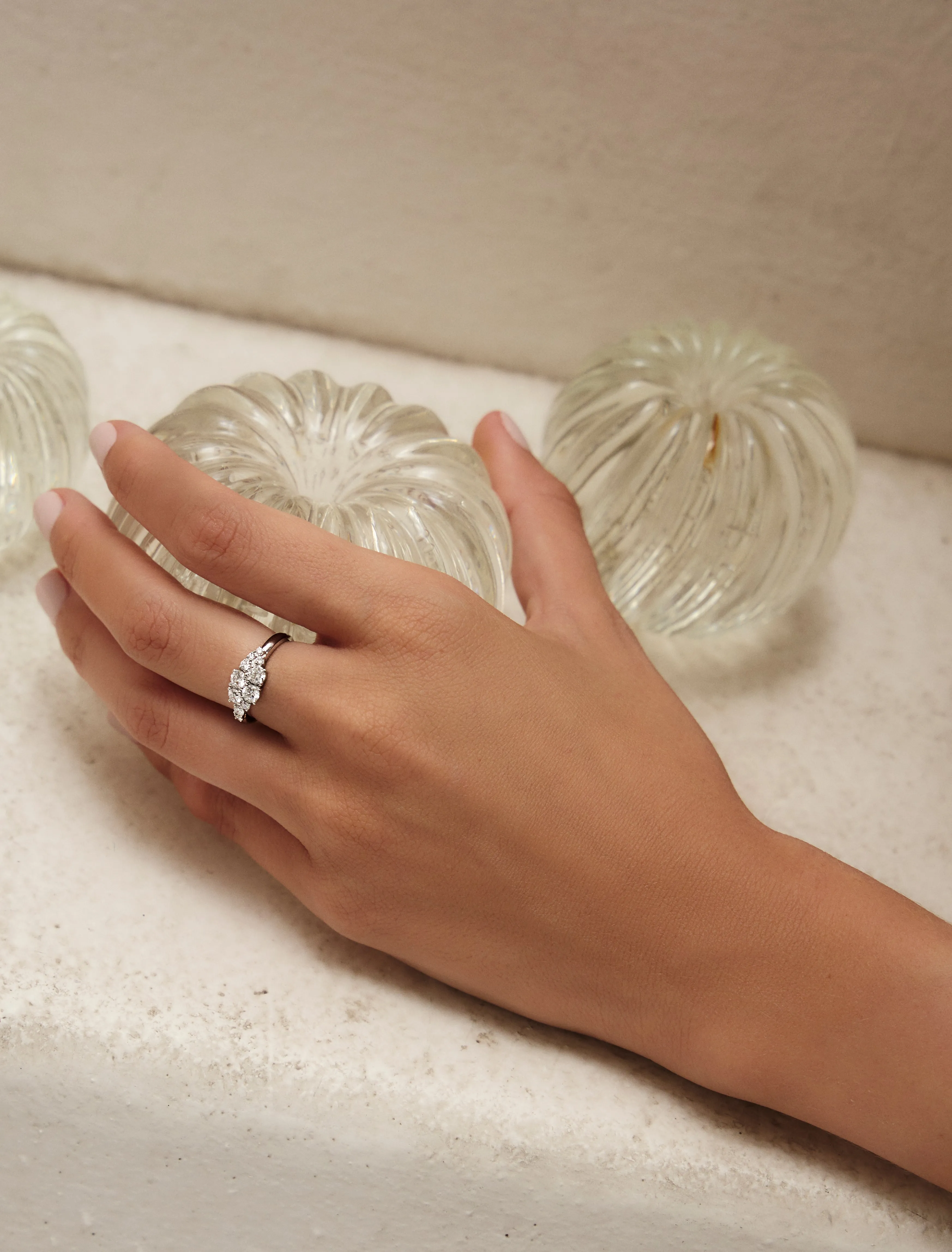 Lab Grown Round Diamond Cluster Ring