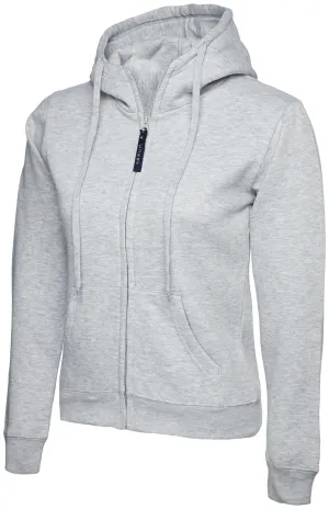 Ladies Classic Full Zip Hooded Sweatshirt | Heather Grey