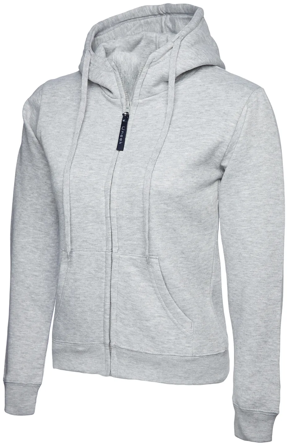 Ladies Classic Full Zip Hooded Sweatshirt | Heather Grey