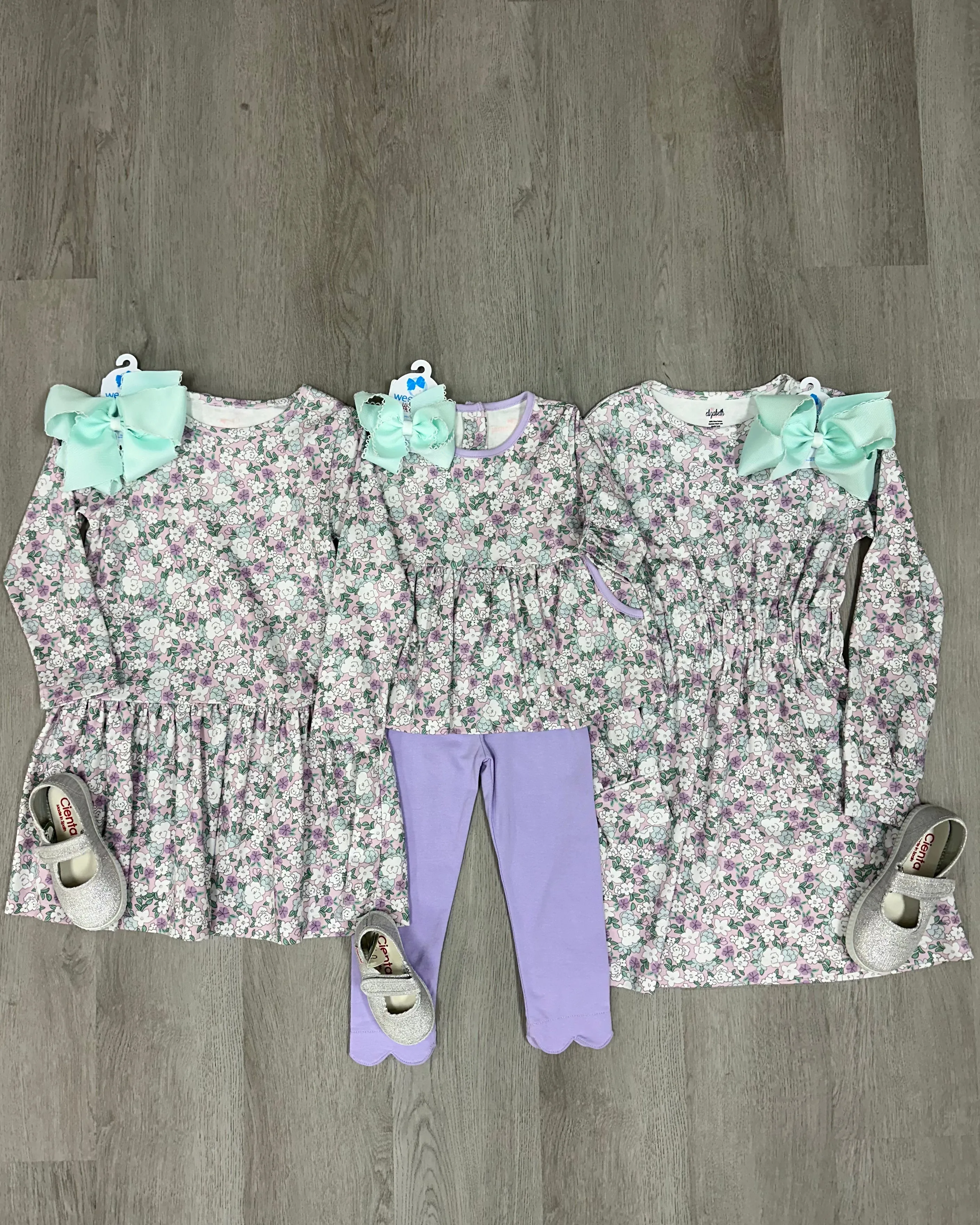Long Sleeve Knit Dress - Lavender Floral