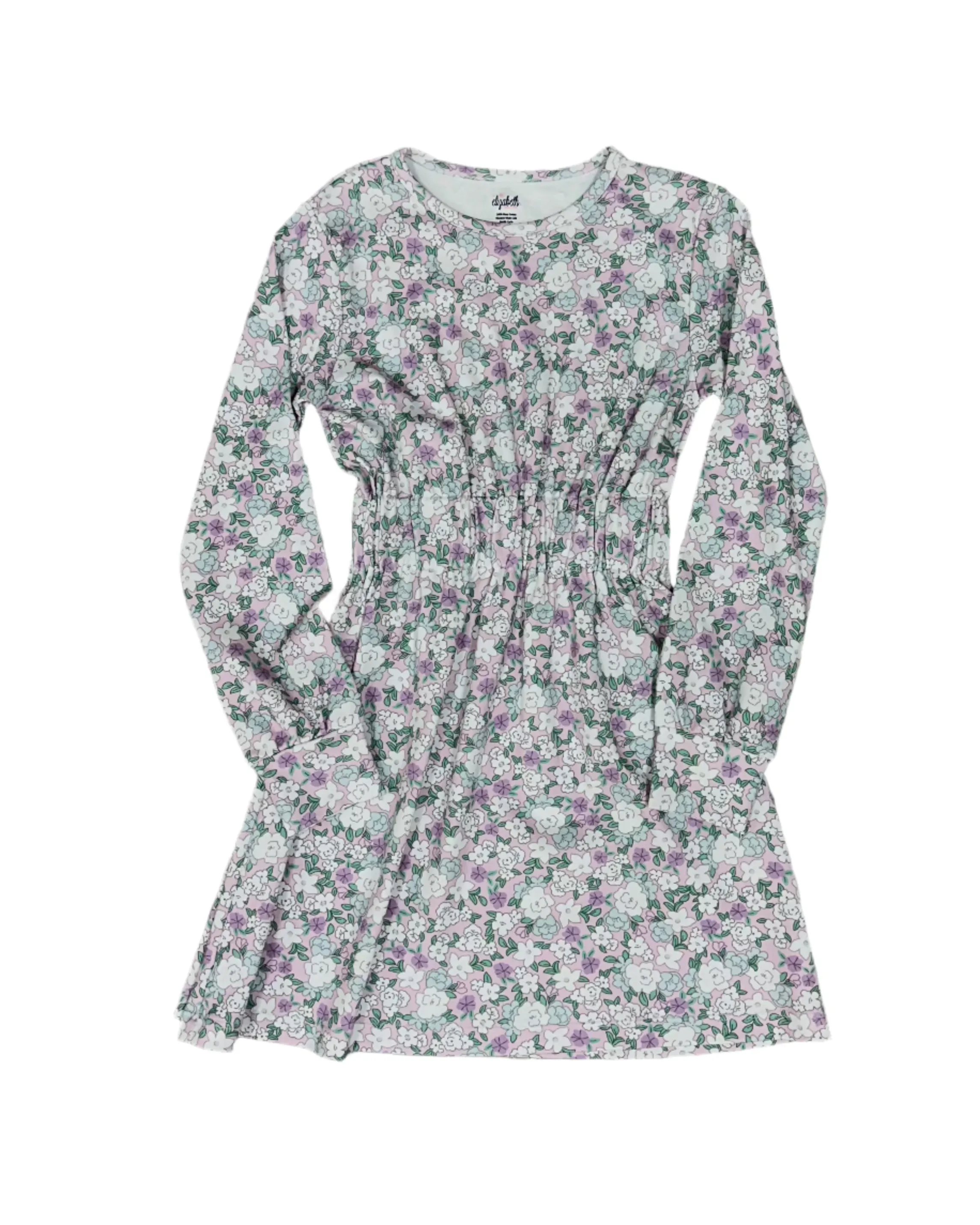 Long Sleeve Knit Dress - Lavender Floral