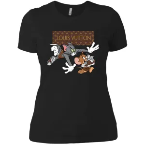 Louis Vuitton Cartoon Tom And Jerry T-shirt Women Cotton T-Shirt