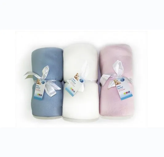 Luxury Baby Fleece Blanket 3 ass colours 120cm x 150cm