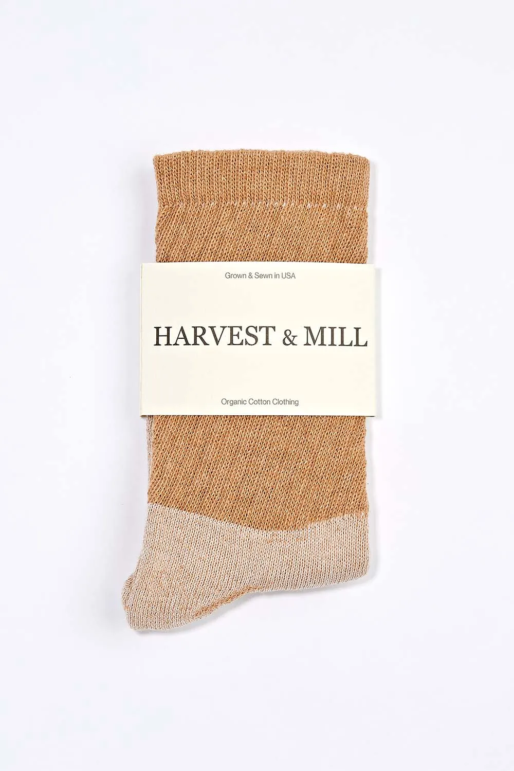 Men's 3 Pack Organic Cotton Socks Brown Crew