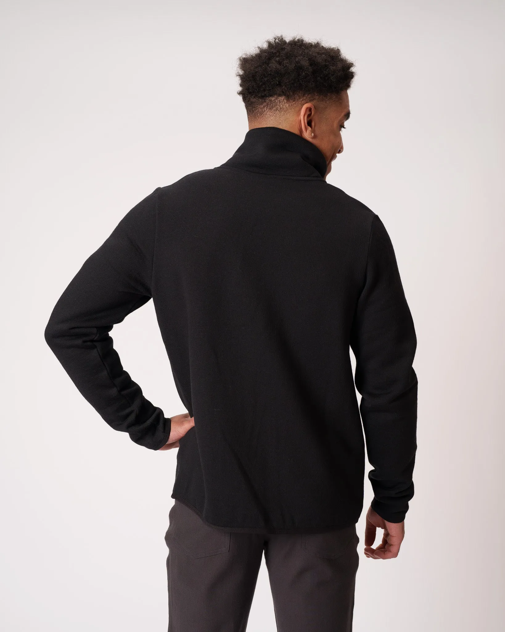 Merino Fleece Zip Crew