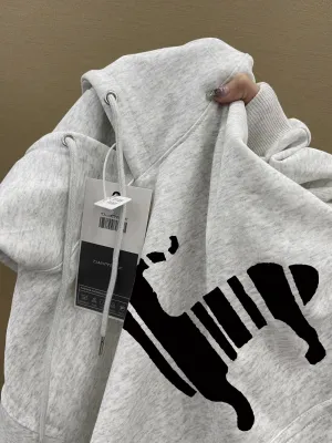 Metaversmall Pure Color Hooded Fashion Printing Women Hoodies Chic Drawstring Pocket Simple Casual Loose Basic 4-colors Female Hoodies