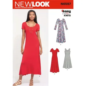 New Look Sewing Pattern N6597 Misses' Knit Dress