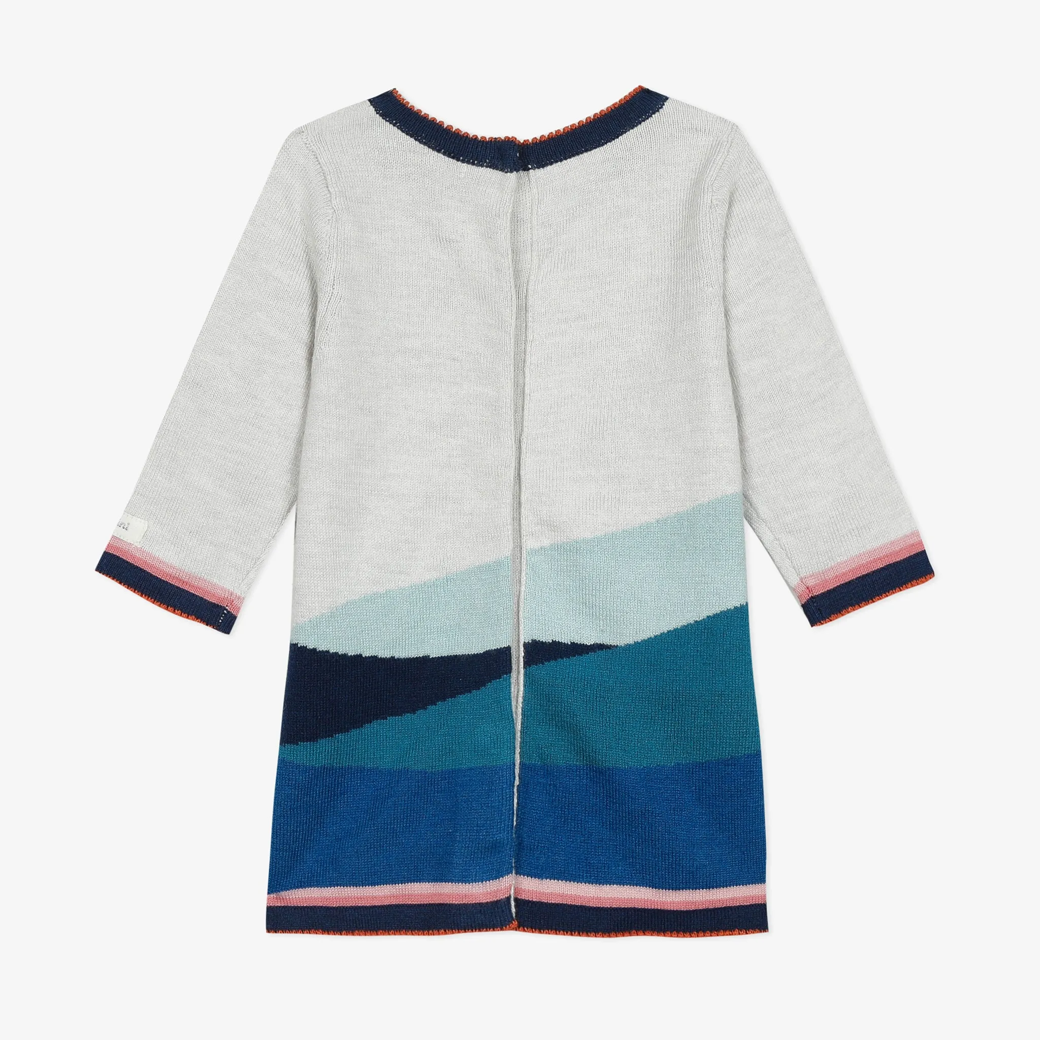 Newborn girl jacquard knit dress with birds