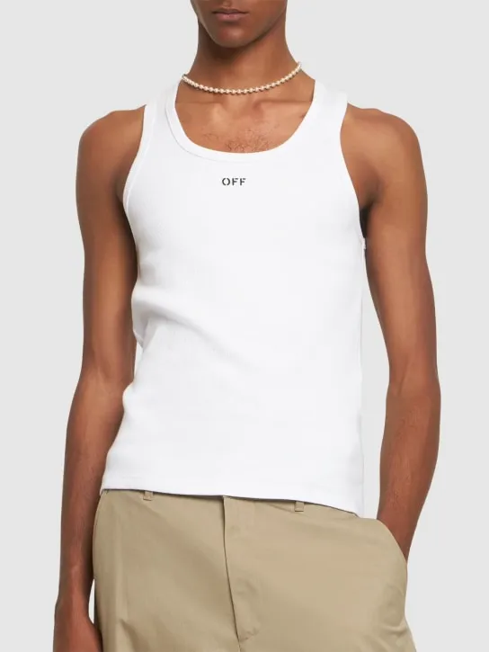 Off-White   Off Stamp cotton blend tank top 