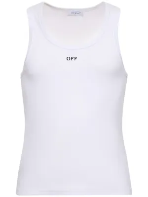 Off-White   Off Stamp cotton blend tank top 