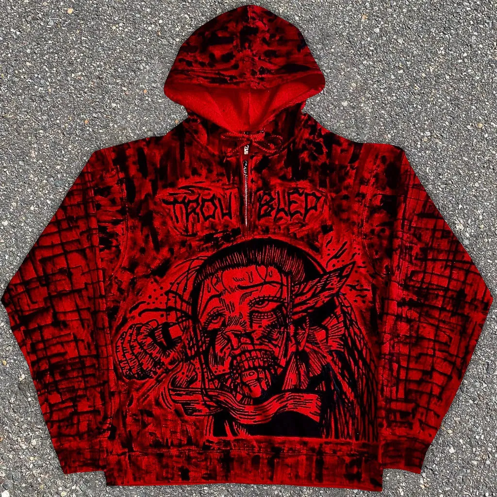 Personalized street style skull print long-sleeved men's