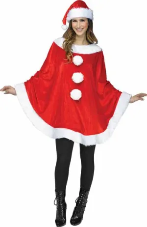 Poncho de Père Noël pour femme taille unique