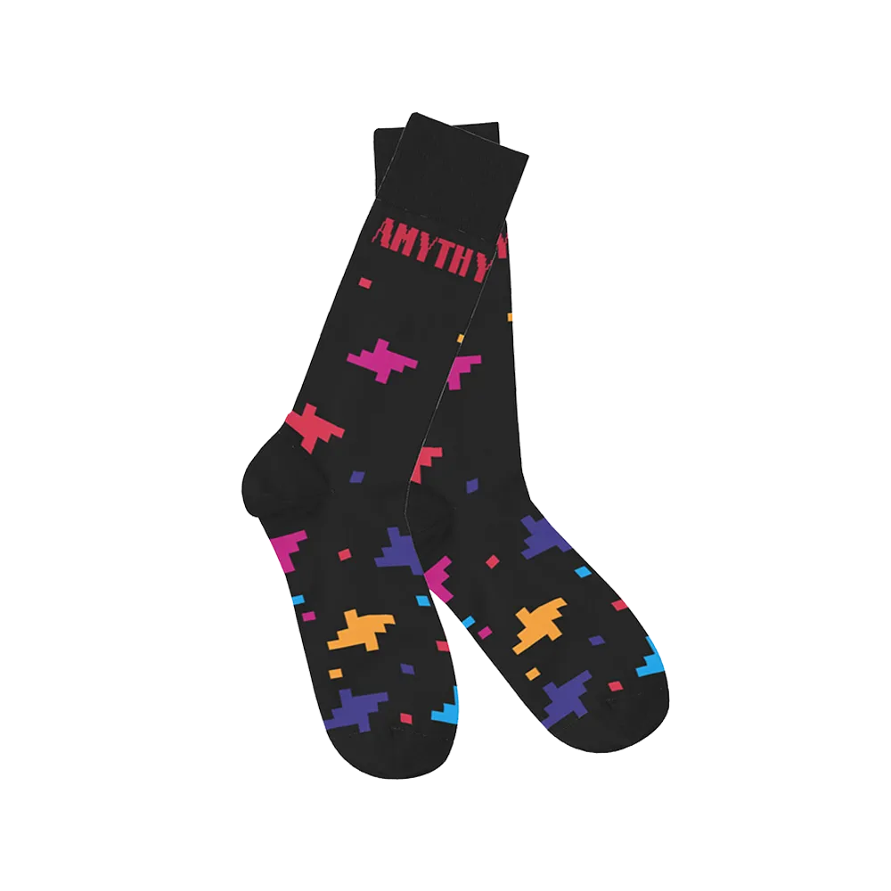 "Wary   Strange" Pixels Socks