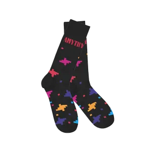 "Wary   Strange" Pixels Socks