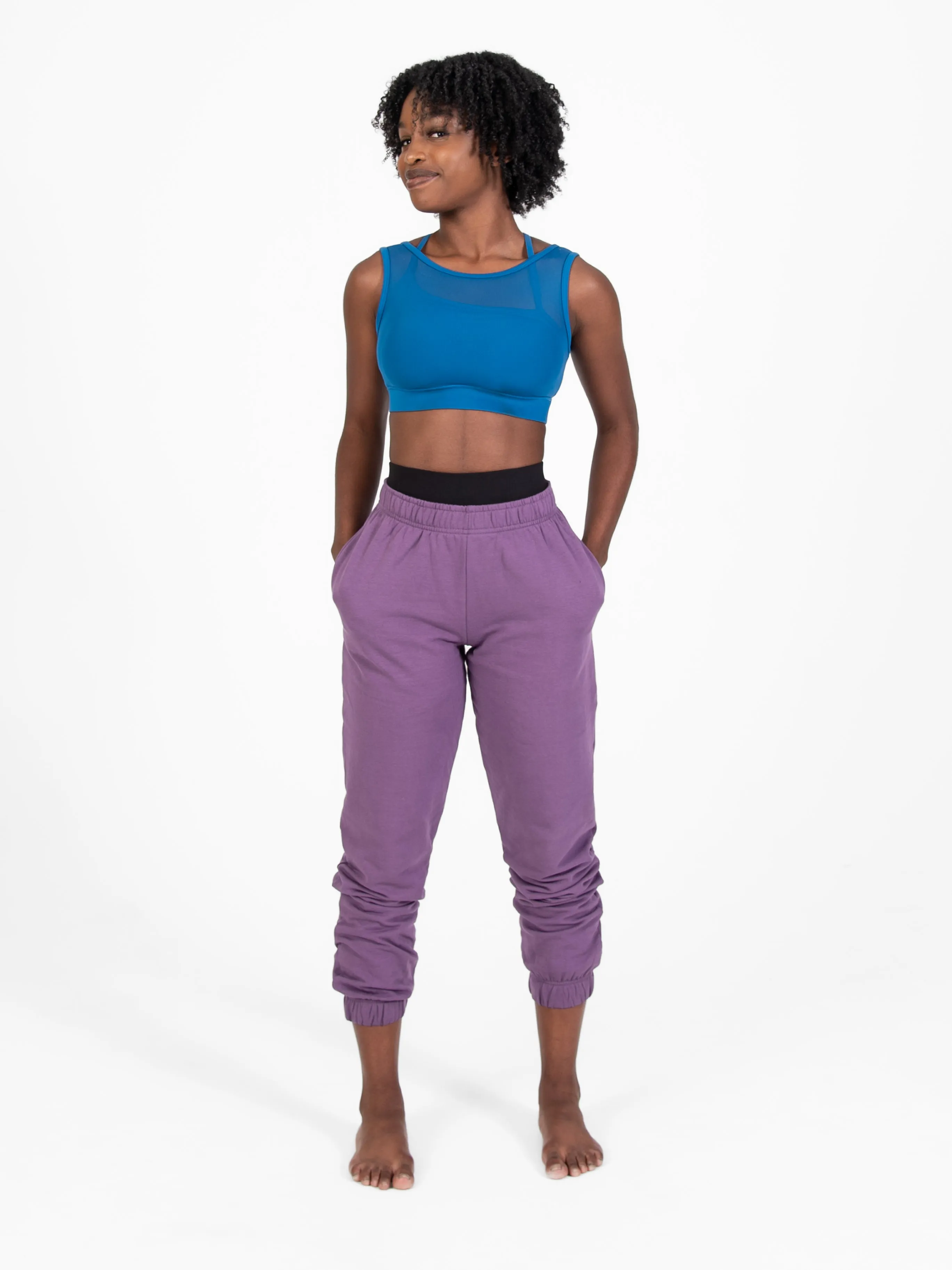 Recycled Poly Double Layer Bra Top with Mesh