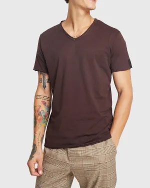 REPLAY R2782660M3591 PLUM V-NECK TEE
