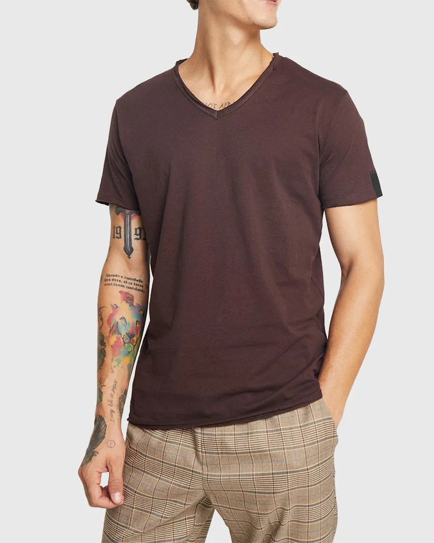 REPLAY R2782660M3591 PLUM V-NECK TEE