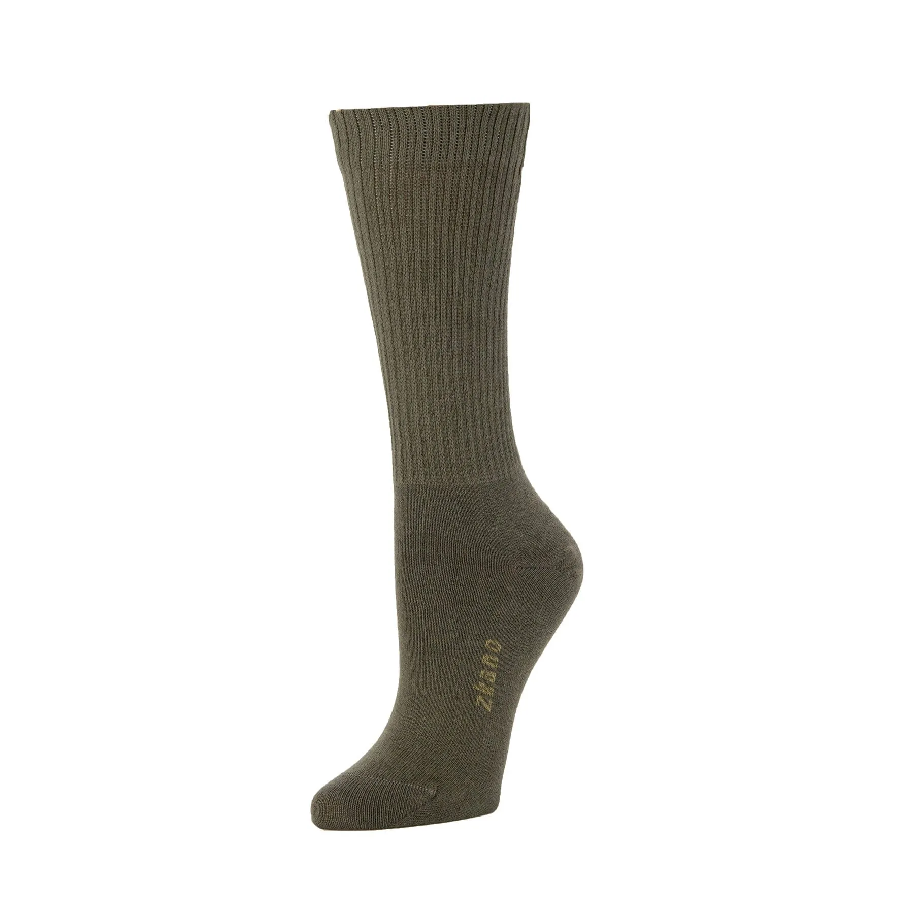 Rib Knit - Organic Cotton Crew Socks - Spruce