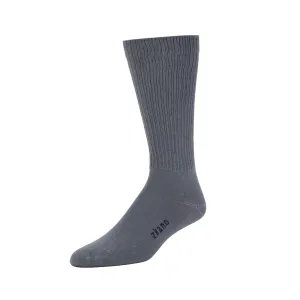 Rib Knit - Organic Cotton Crew Socks - Steel