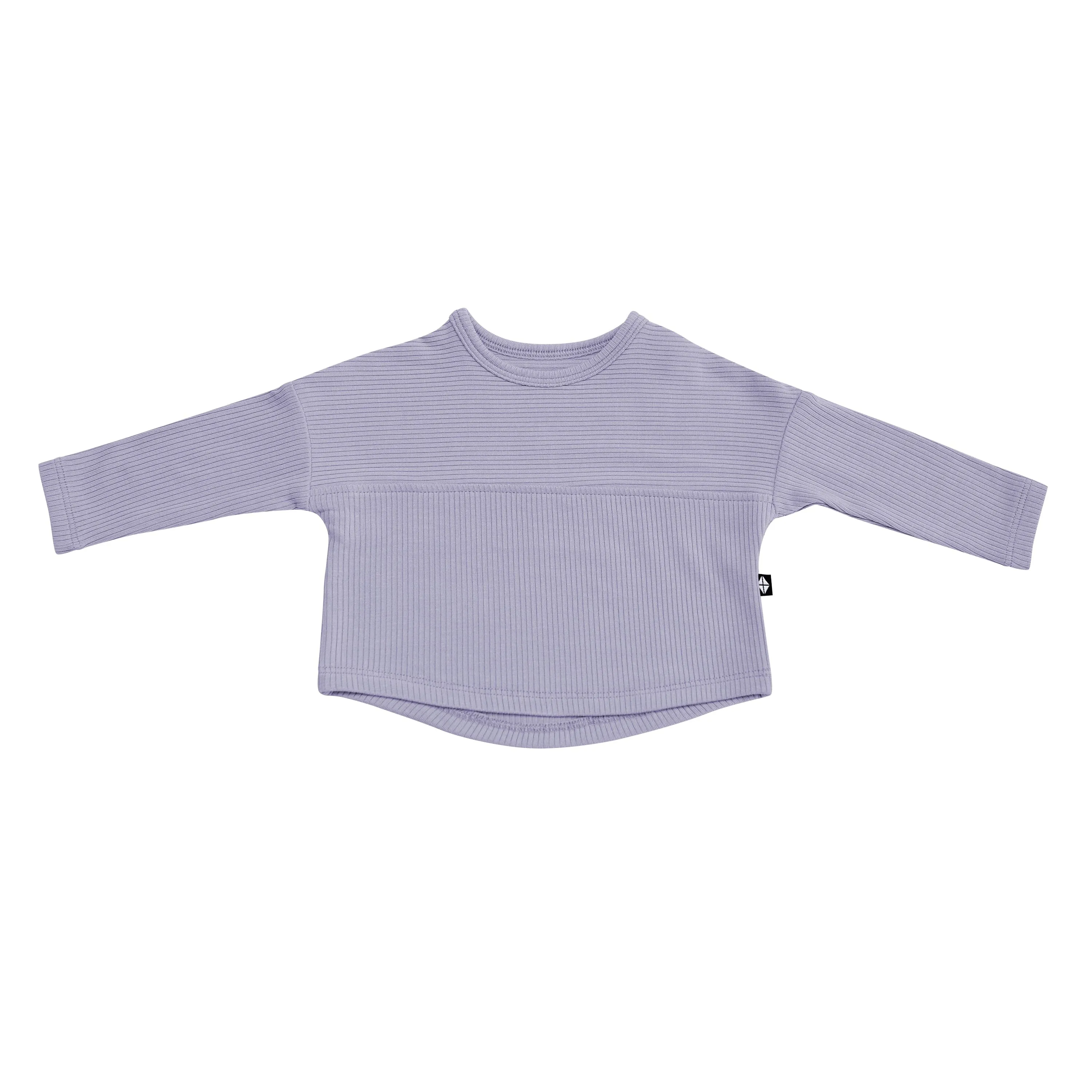 Ribbed Drop Shoulder Top in Taro