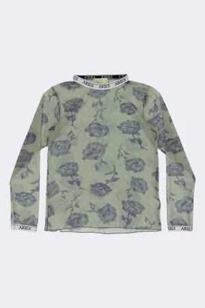 Rose Tulle LS Top