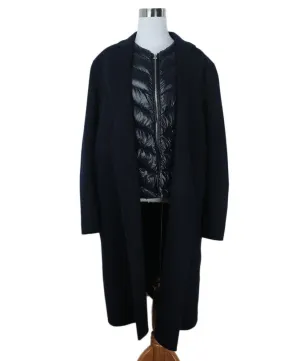 Sandro Navy Wool Coat w/ Down Vest sz 10