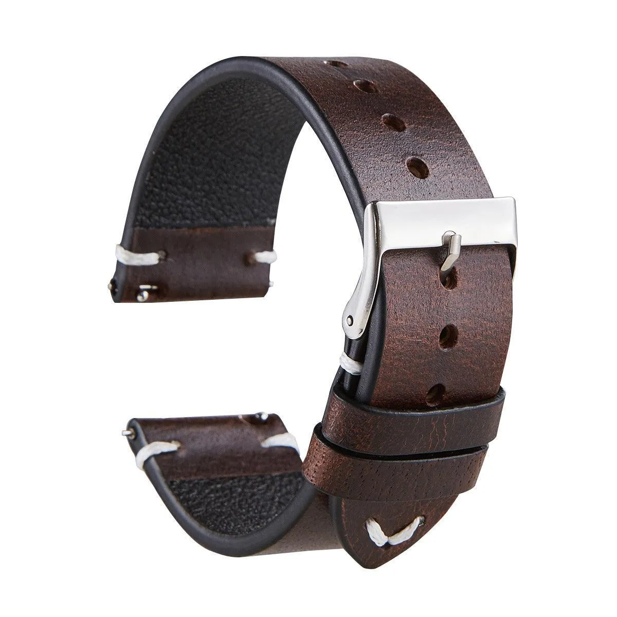 Six-color Retro Oil Wax Discoloration Leather Watch Strap