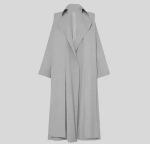 Solid Patchwork Long Sleeve Spliced Pocket Long Coat