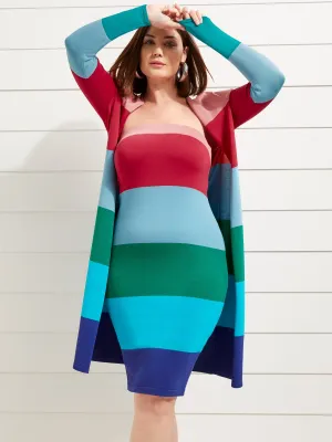 Striped Strapless Sweater Dress