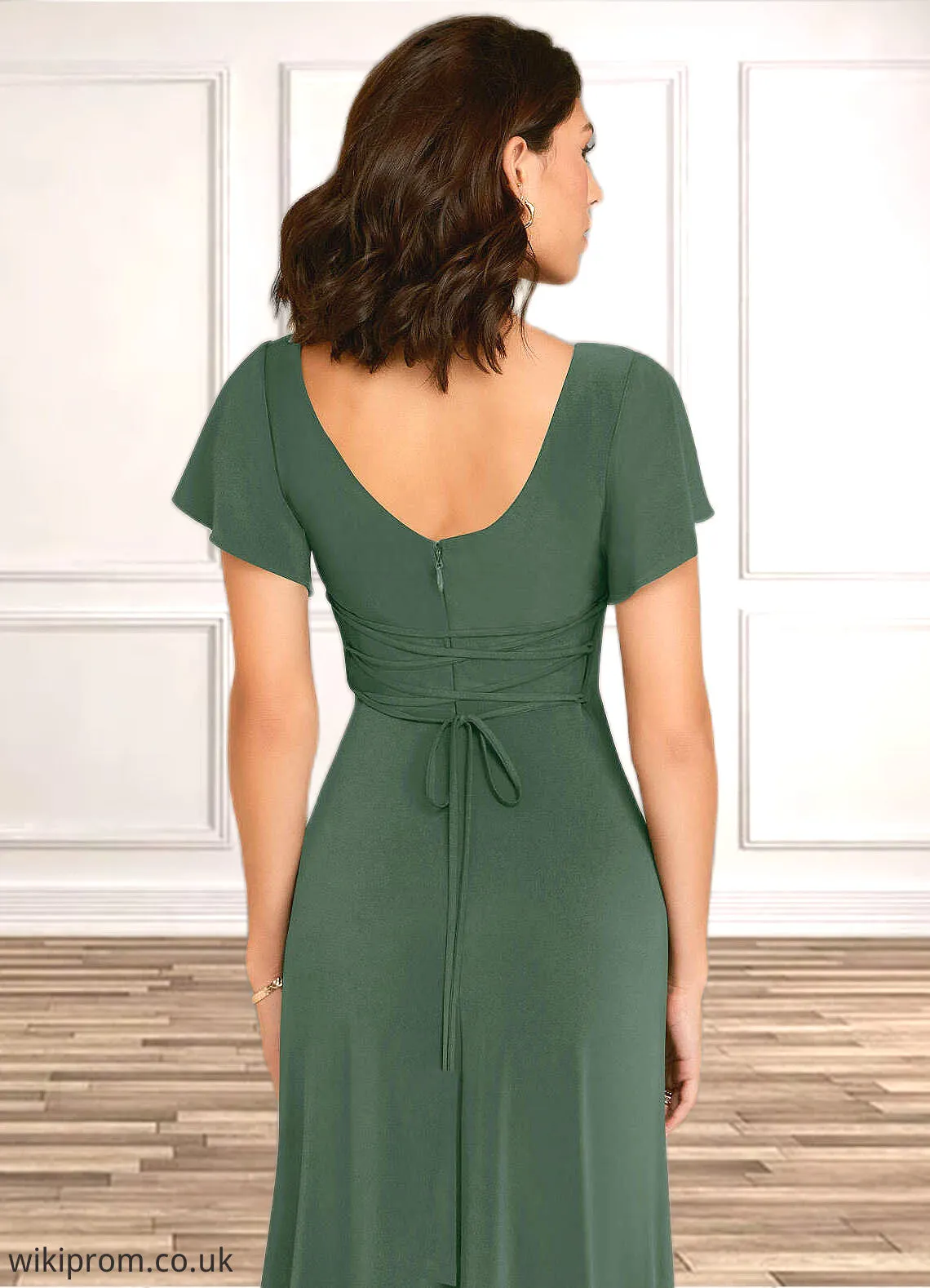 Sydney A-Line Corset Luxe Knit Floor-Length Dress Eucalyptus SWKP0022729