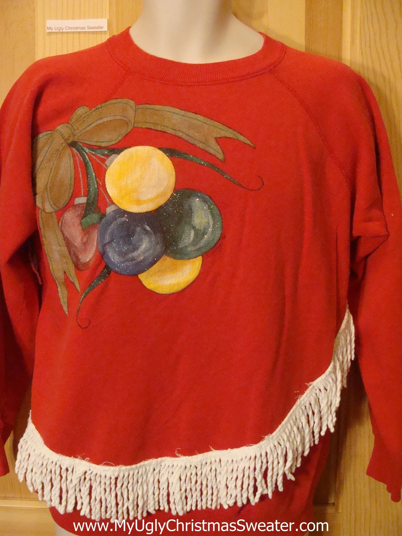 Tacky Christmas Sweatshirt Colorful Berries Homemade