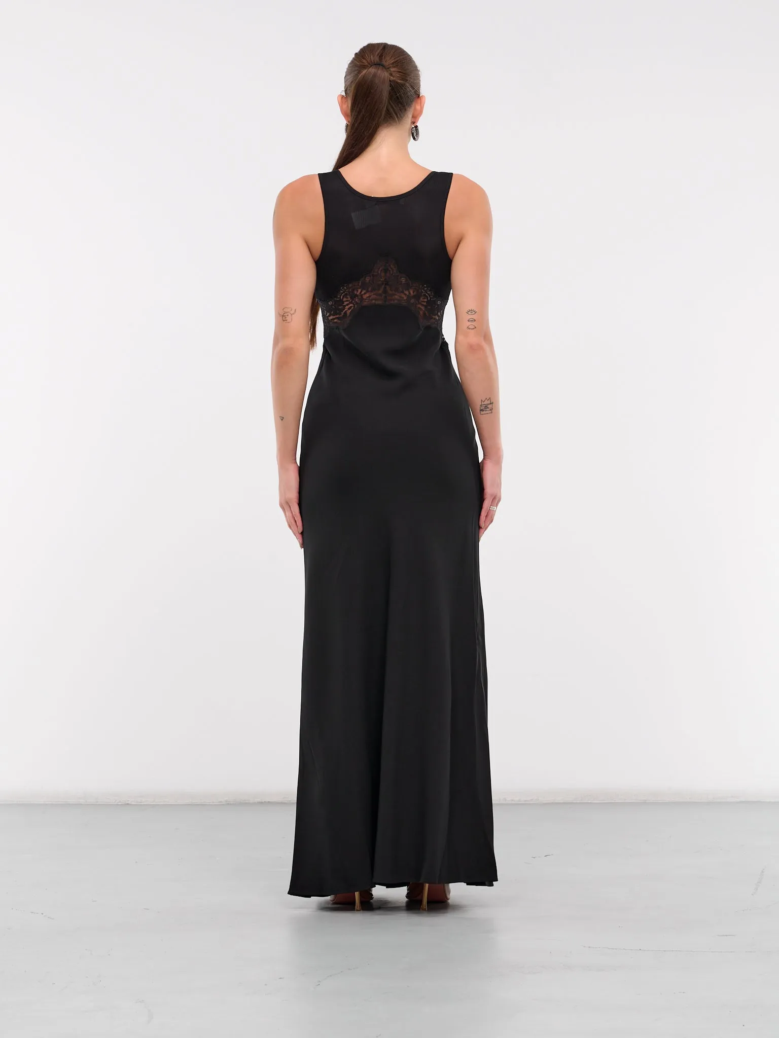 Verna Lace Tank Dress (24023263-BLACK)
