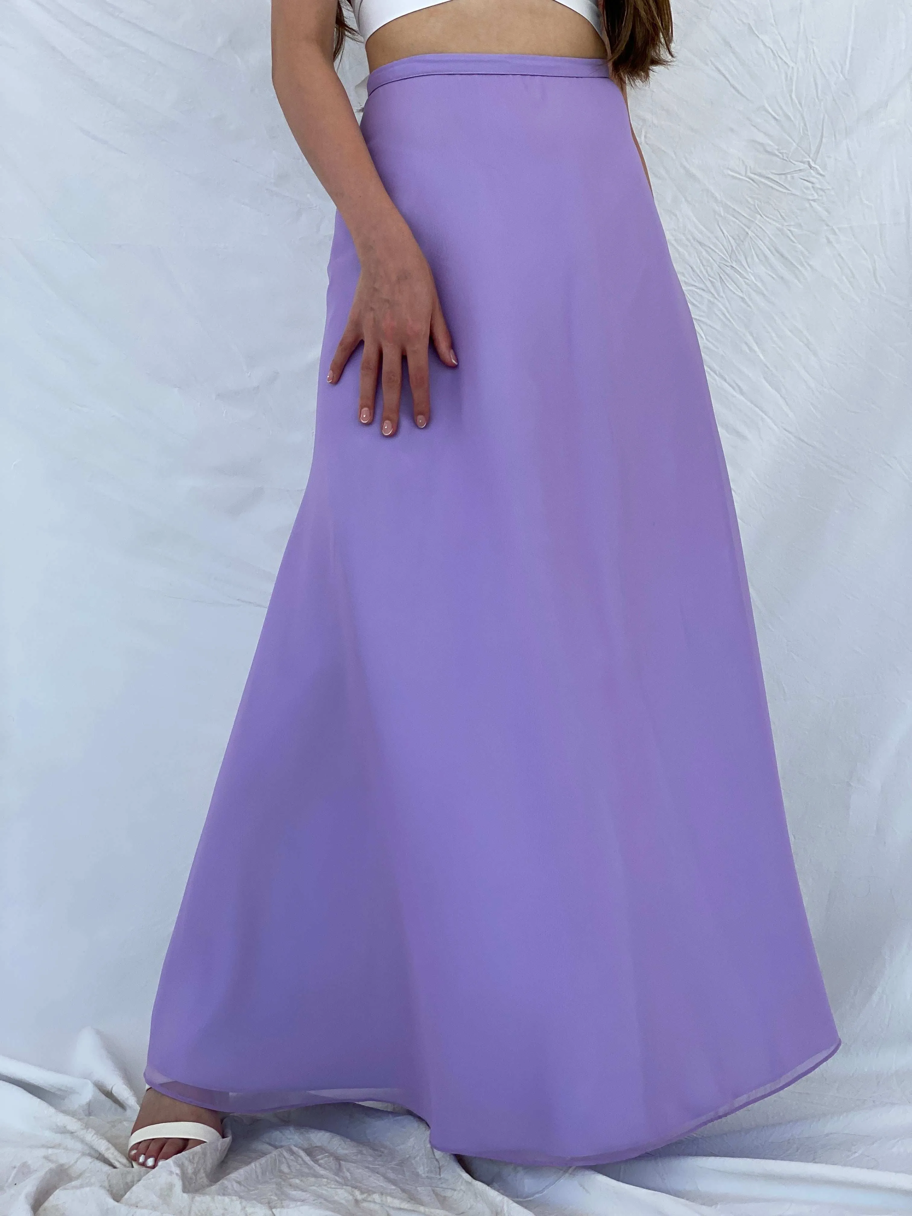 Vintage Cmor Abiye Lilac Maxi Skirt - S