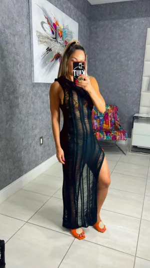 W197 Elongated knit stitch dress