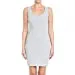 Womens- Basic Mini Ribbed Knit Scoop Neck Sleeveless Midi Body Con Dress