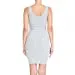 Womens- Basic Mini Ribbed Knit Scoop Neck Sleeveless Midi Body Con Dress
