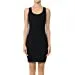 Womens- Basic Mini Ribbed Knit Scoop Neck Sleeveless Midi Body Con Dress