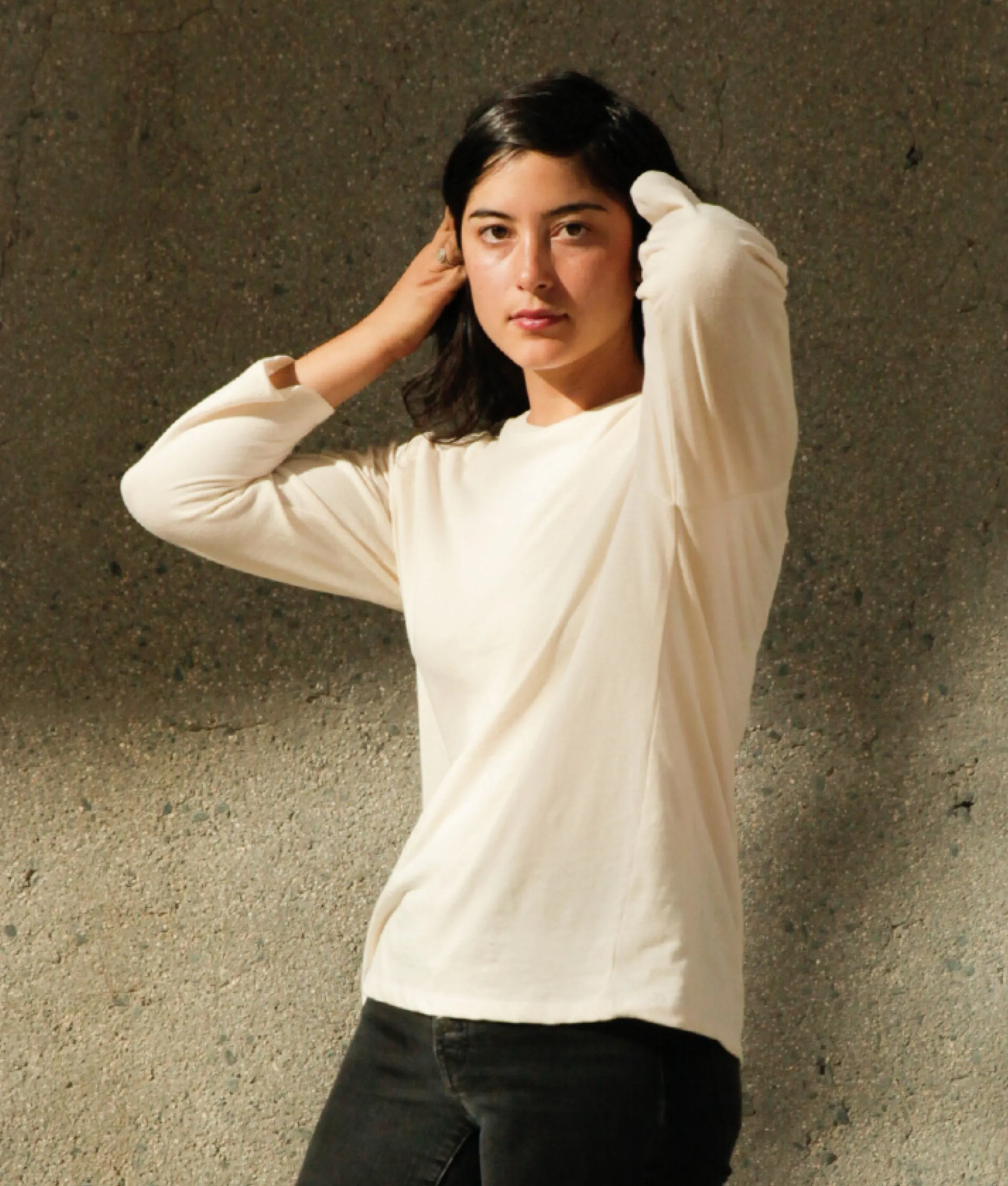Women's Organic Raglan in Natural